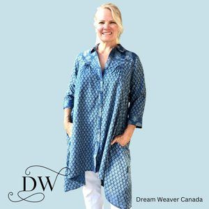 April Cornell Blue Button Down Shirt